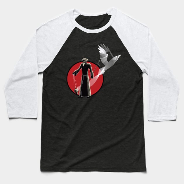 Plague Doctor and Apparition Baseball T-Shirt by BurrowsImages